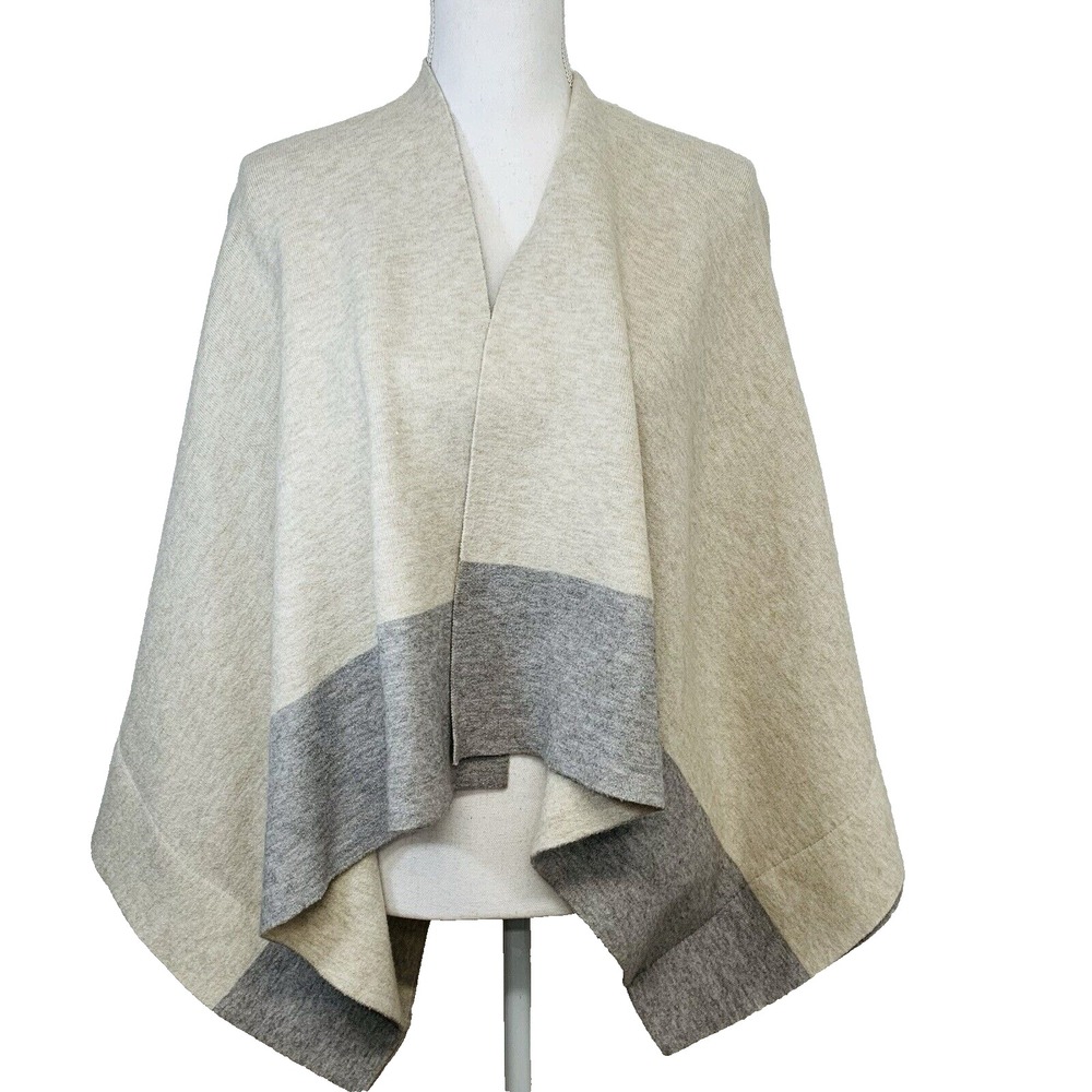 Saturday Sunday Neutral Wrap Cape OS Shaw Boho Western Cozy Casual